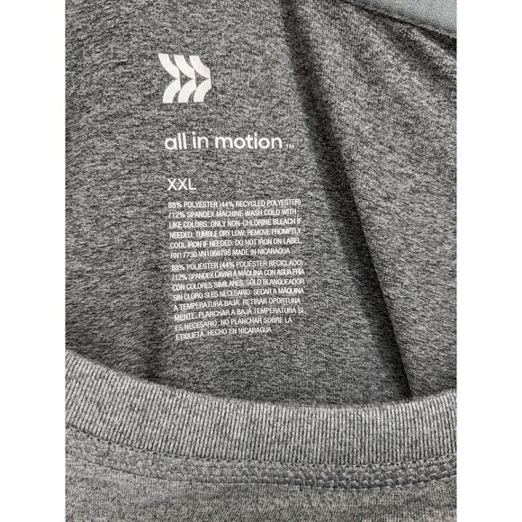 All in Motion Performance TShirt Heather Gray XXL Long Sleeve Activewear Workout - Picture 7 of 8